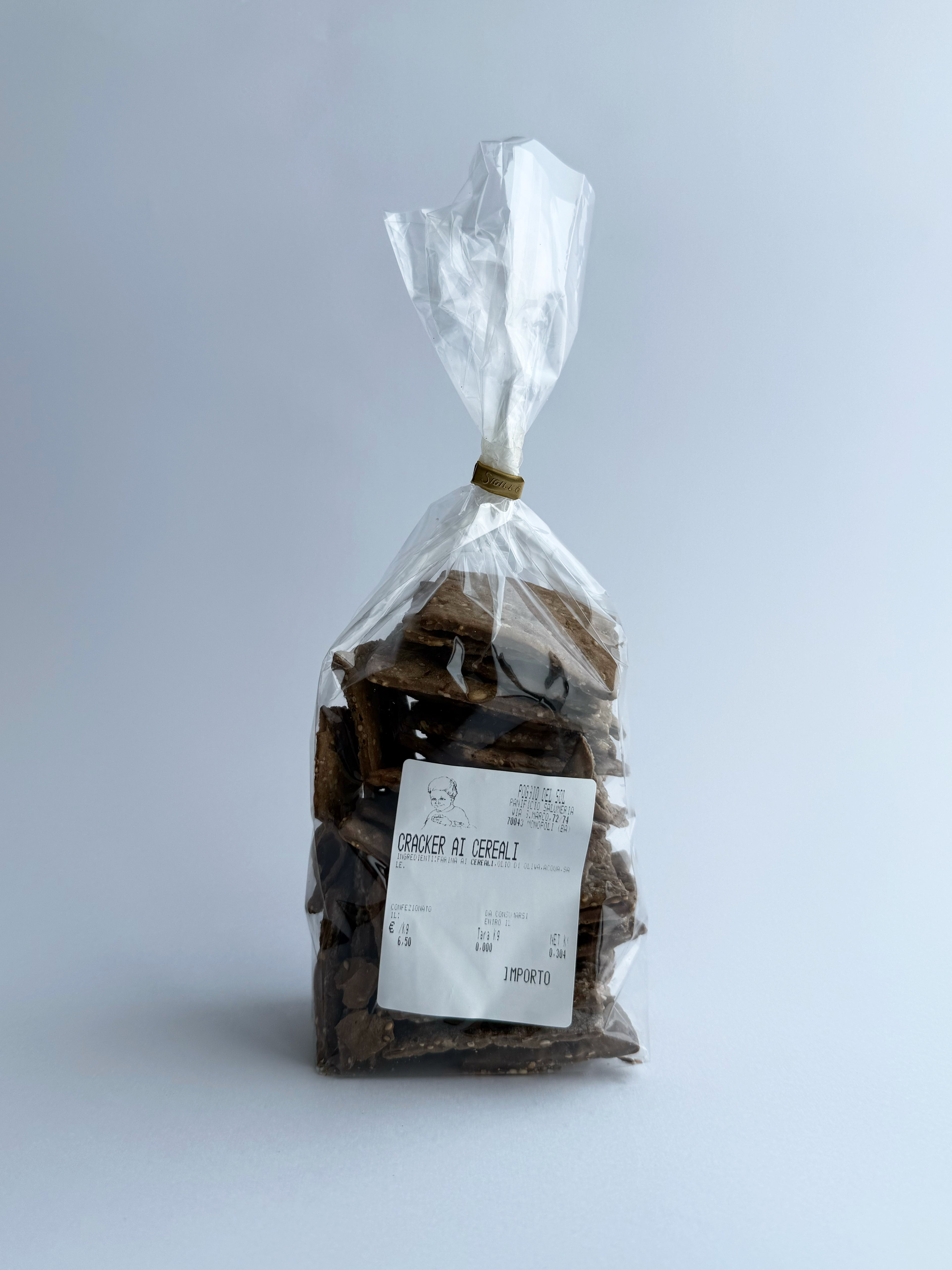 Crackers ai cereali - fatti a mano - 250 Gr
