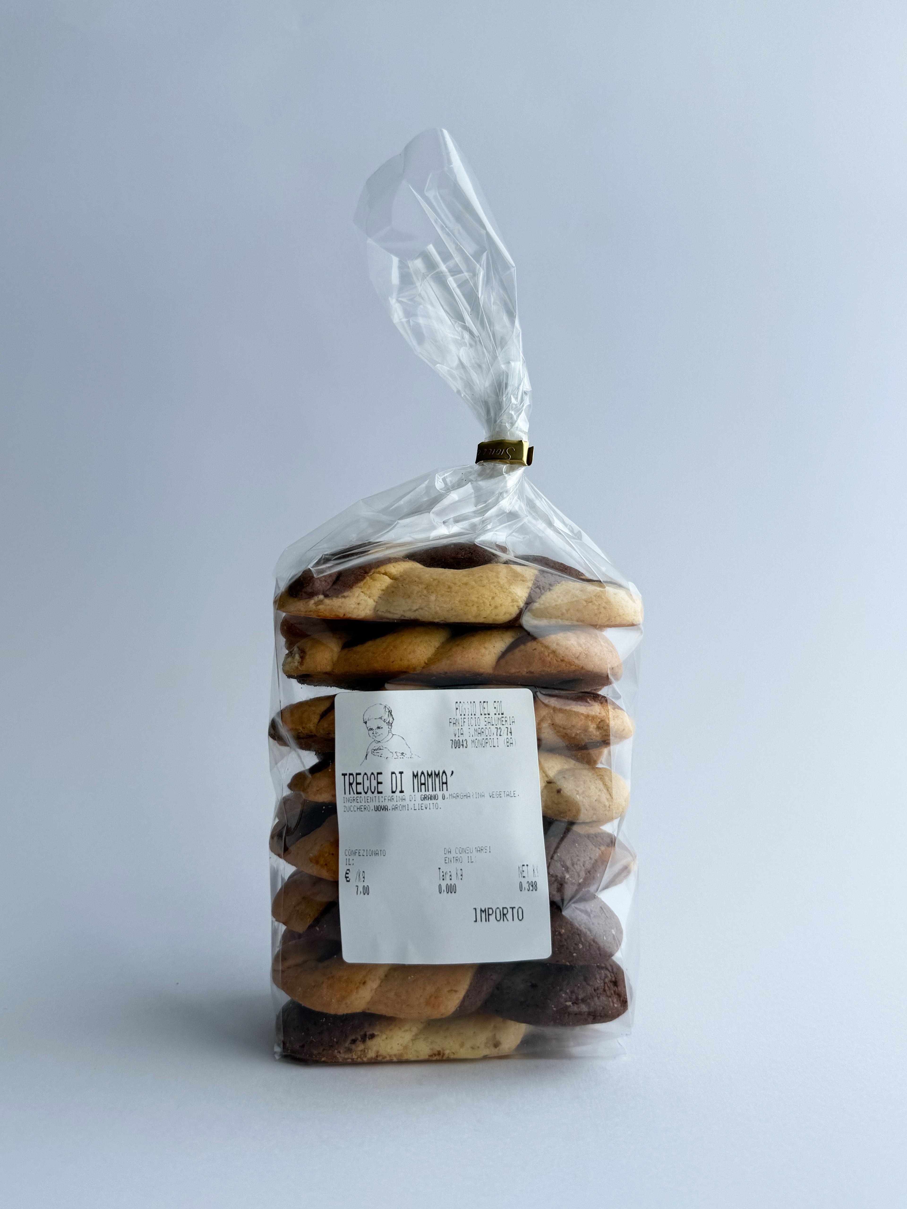 Trecce di Mammà al cacao - Fatte a mano - 400Gr